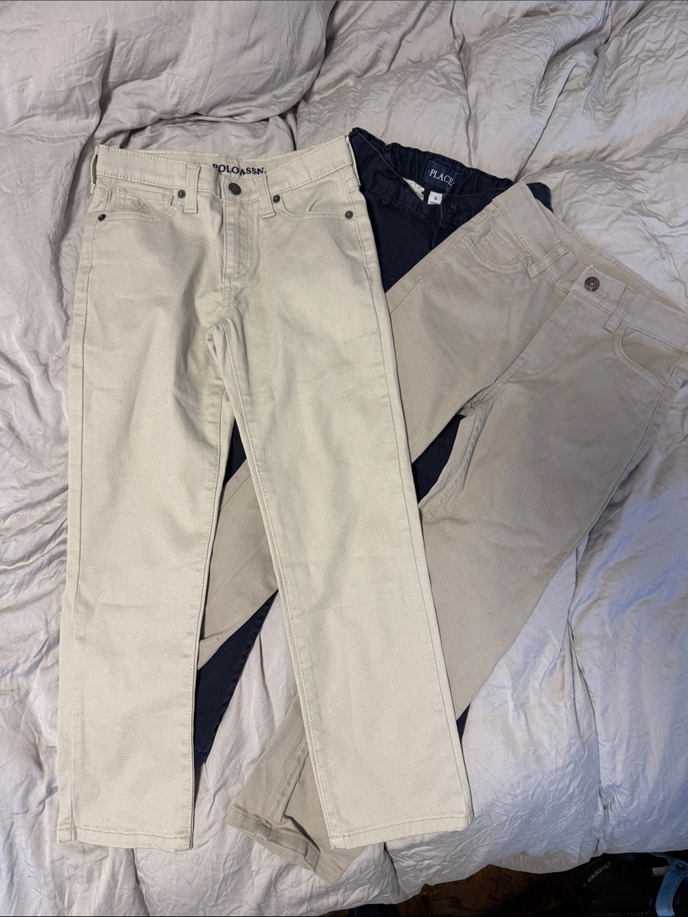 U.S. Polo Assn., Nautica, Children’s Place Kids Slim Uniform Pants Navy, Beige
